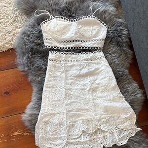 White Eyelet Cutout 2 piece Sundress